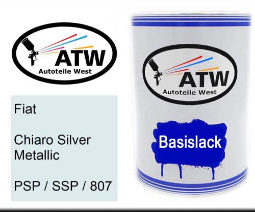 Fiat, Chiaro Silver Metallic, PSP / SSP / 807: 500ml Lackdose, von ATW Autoteile West.